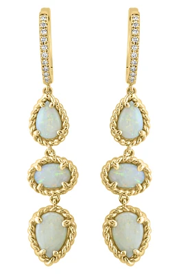 Diamond & Opal Drop Earrings