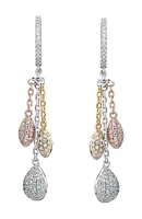 Tri-Tone CZ Dangle Earrings