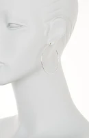 Sterling Silver Hammered 2.25" Hoop Earrings