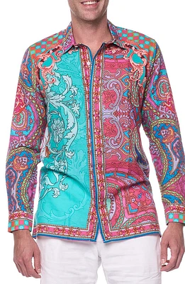 Paisley Linen & Cotton Blend Button-Up Shirt