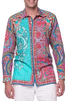 Paisley Linen & Cotton Blend Button-Up Shirt