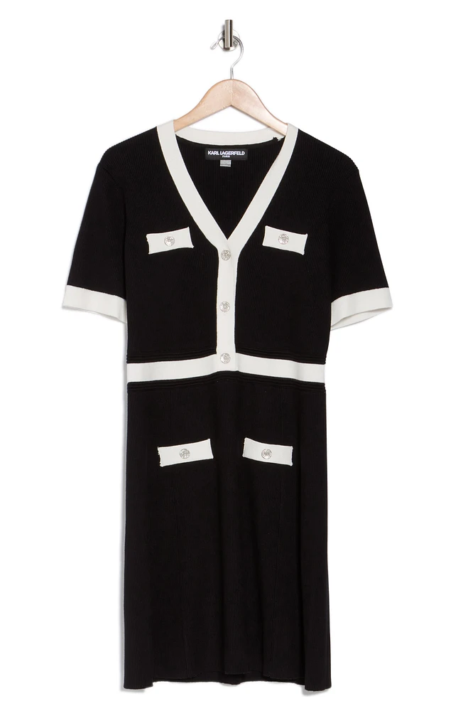 Contrast Sweater Dress