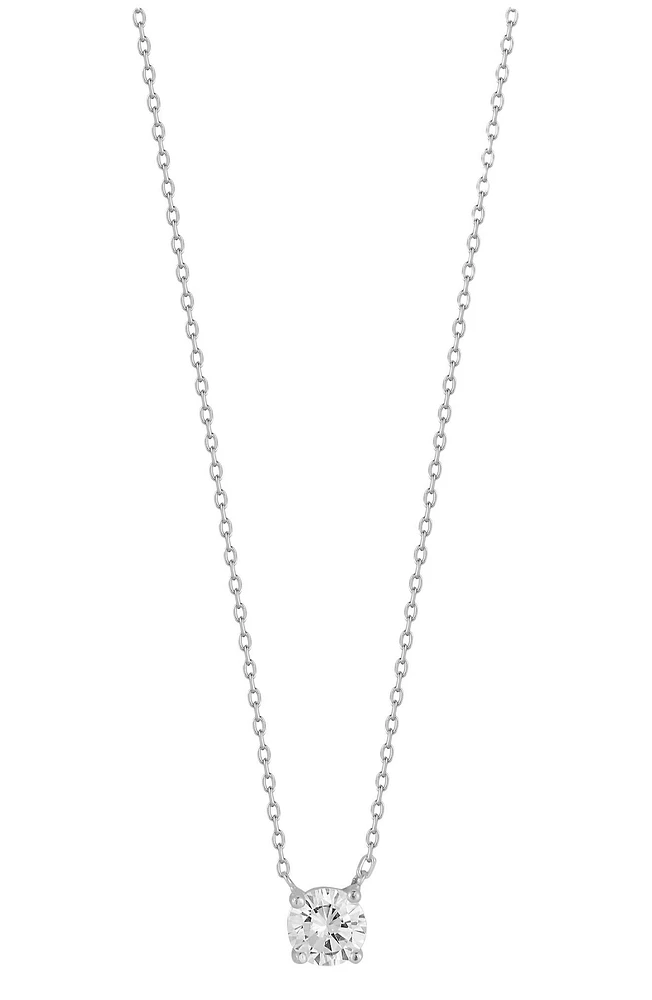 Solitaire CZ Pendant Necklace