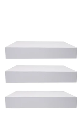 Tile Wall Shelf - Set of 3 -\n White