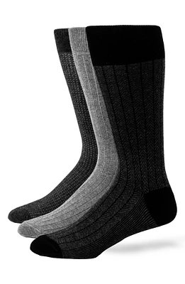 Assorted 3-Pack Cotton Blend Dress Socks