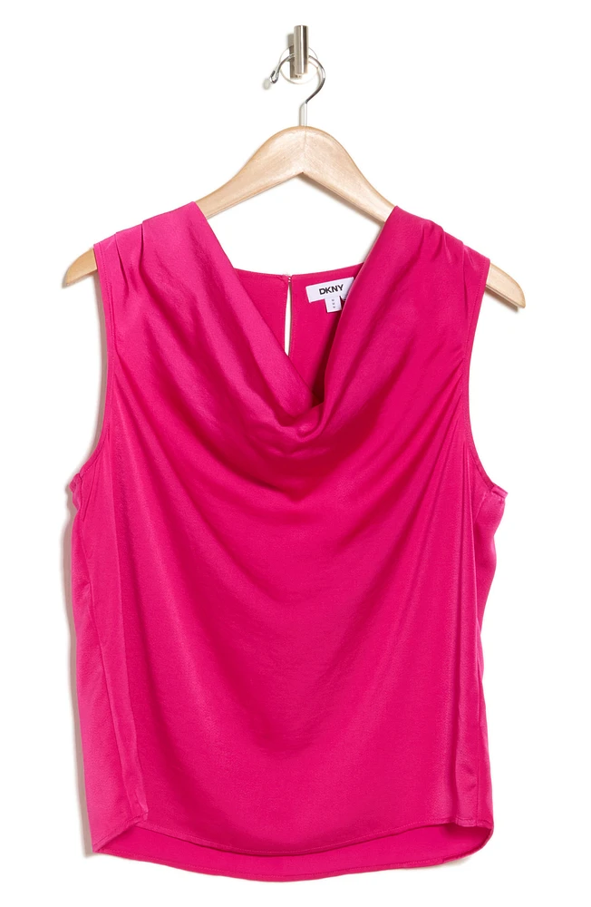 Sleeveless Cowl Neck Blouse