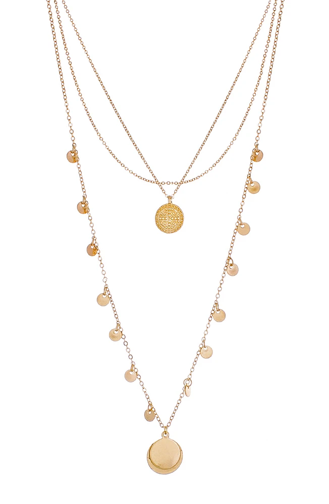 Layered Circle Pendant Necklace