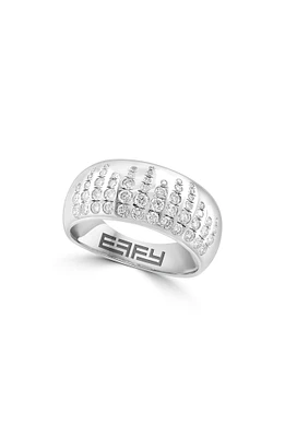 Sterling Silver Graduated Diamond Ring - 0.61ct.