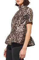 Leopard Print Peplum Top