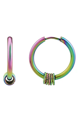 Rainbow Huggie Hoop Earrings