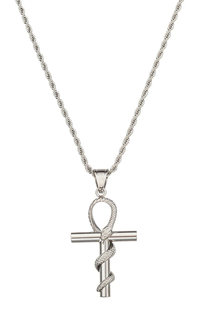 Men's Premium Collection Snake Cross Pendant Necklace