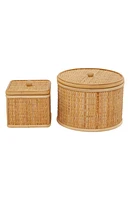 Set of Two Rattan Storage Bins