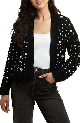 Faux Pearl Knit Cardigan