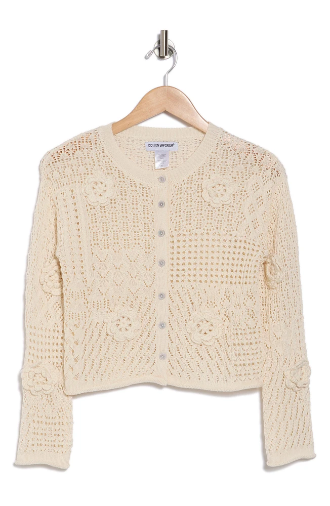 Floral Button Front Cardigan