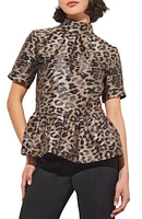 Leopard Print Peplum Top