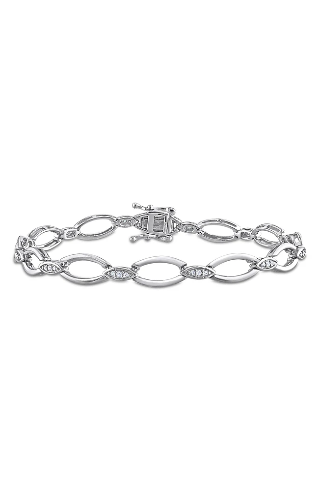 Diamond Oval Link Bracelet - 0.24ct.