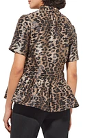 Leopard Print Peplum Top