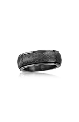 Men's Stainless Steel Honeycomb Spinner Ring