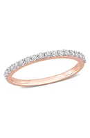 10K Rose Gold Plated Lab Created White Sapphire Ring