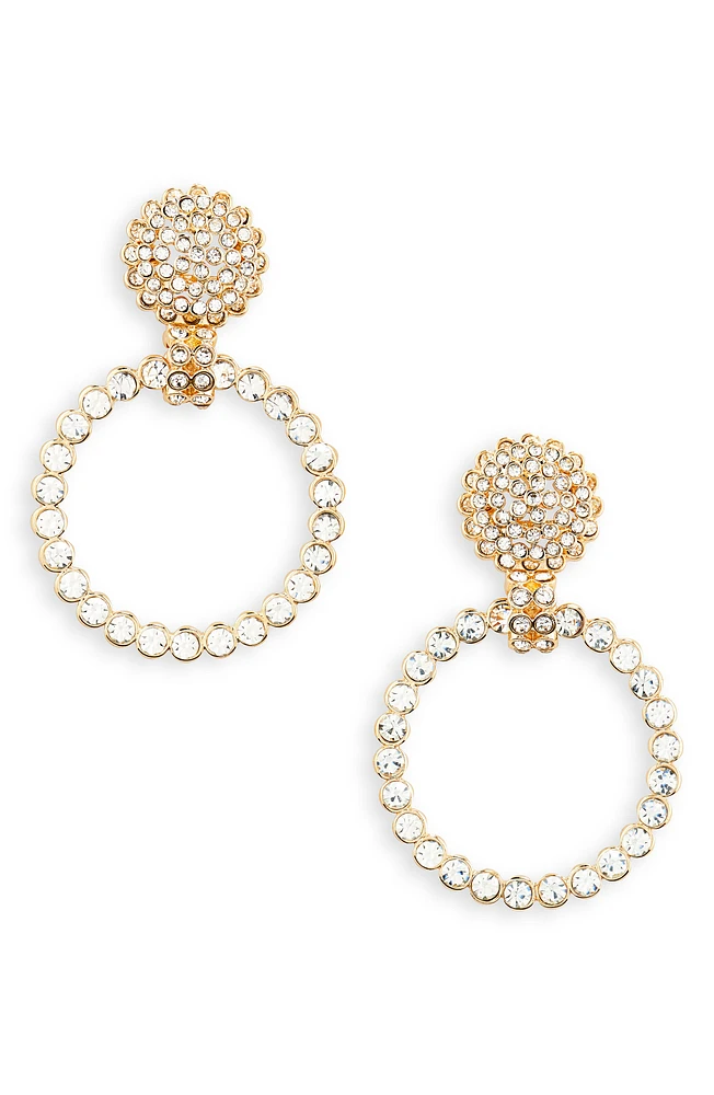 Crystal Circle Drop Earrings