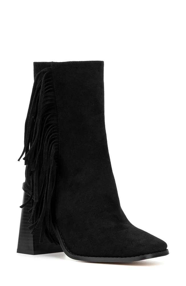Aarya Faux Suede Fringe Bootie