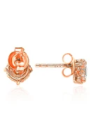 Rose Sterling Silver CZ Stud Earrings