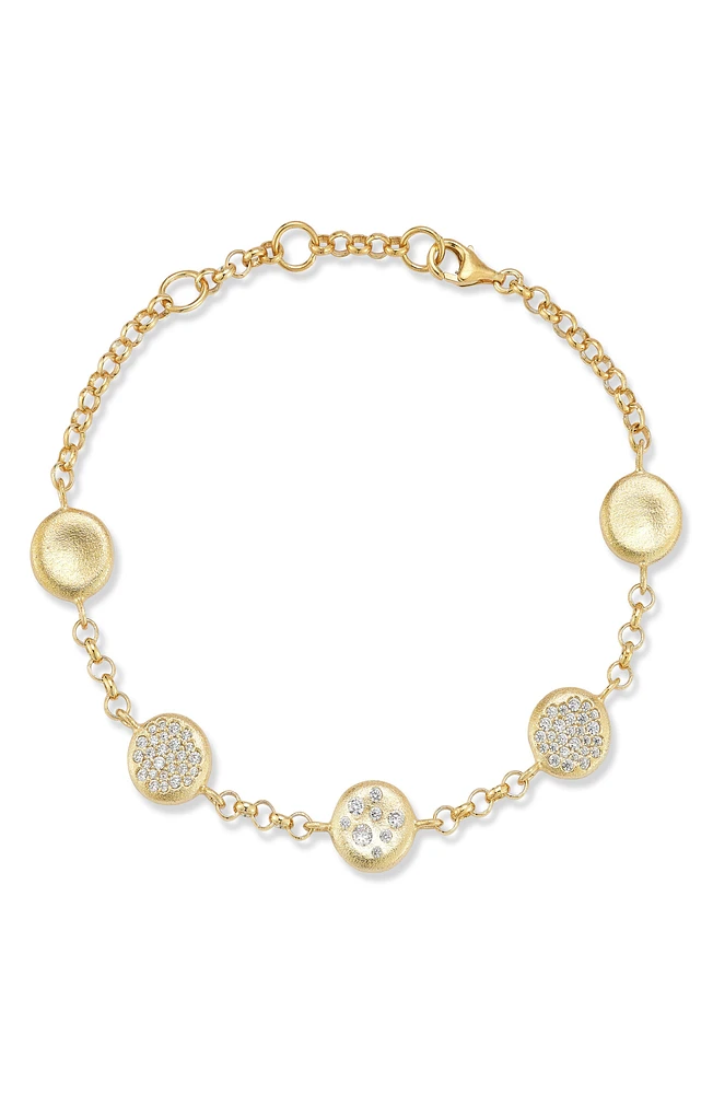 Pavé Station Button Bracelet
