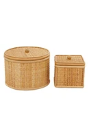 Set of Two Rattan Storage Bins