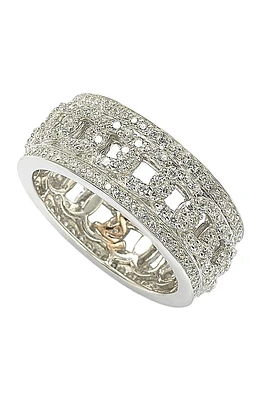 Sterling Silver Cutout CZ Band