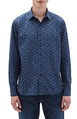 Arbury Leaf Print Cotton Button-Up Shirt