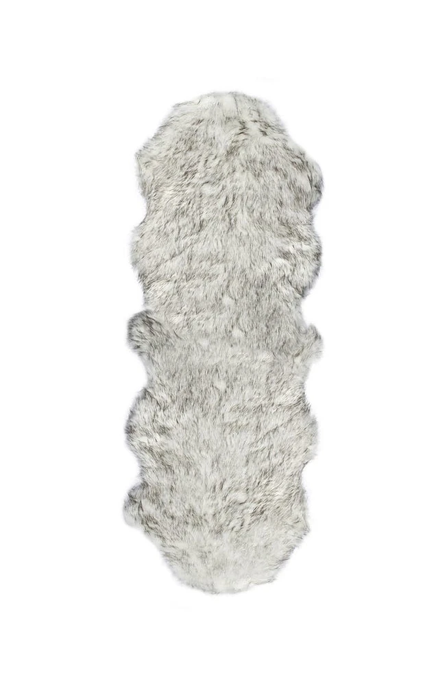 Gordon Faux Fur Rug - 2ft x 3ft - Gradient Grey