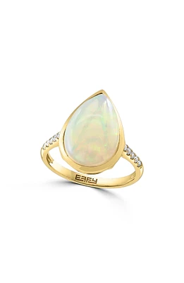Diamond & Opal Teardrop Ring