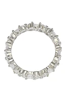 Sterling Silver CZ Floral Eternity Band