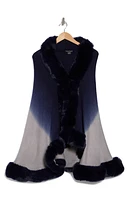 Faux Fur Trim Cape