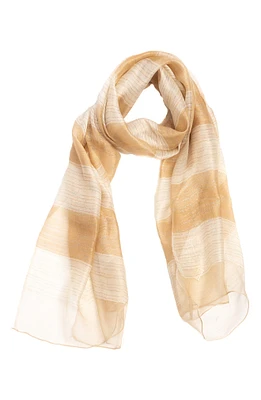 Shiny Stripe Silk Blend Scarf