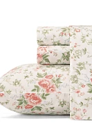 Lilian Pastel Red Cotton Sateen Queen Sheet Set