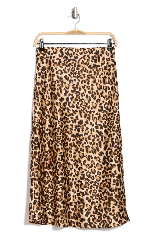 Leopard Print Midi Skirt