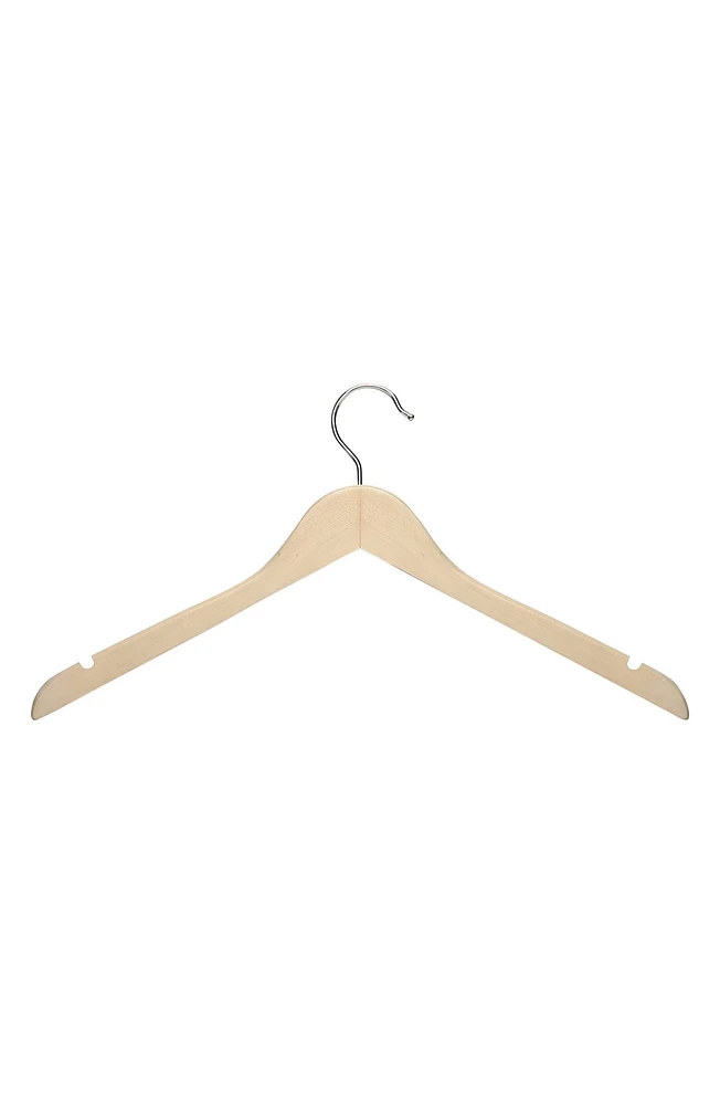 Maple Wood Shirt Hangers - Pack of 20