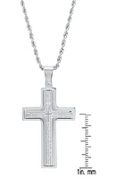 Men's Lord's Prayer Engraved Cross Pendant Necklace