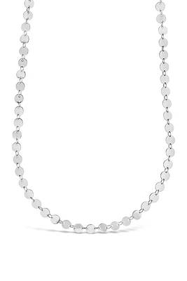 14K Yellow Gold Plated Round Disc Long Chain Necklace
