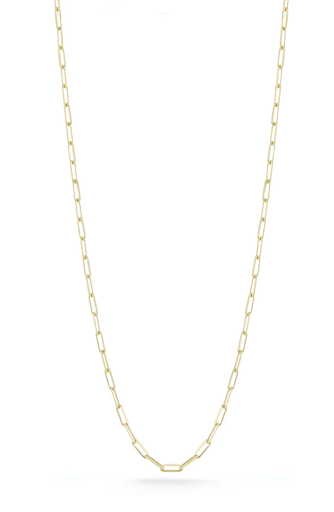 14K Yellow Gold Paper Clip Chain Necklace