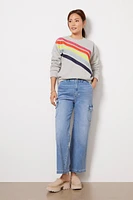 Sophia Rainbow Stripe Crew