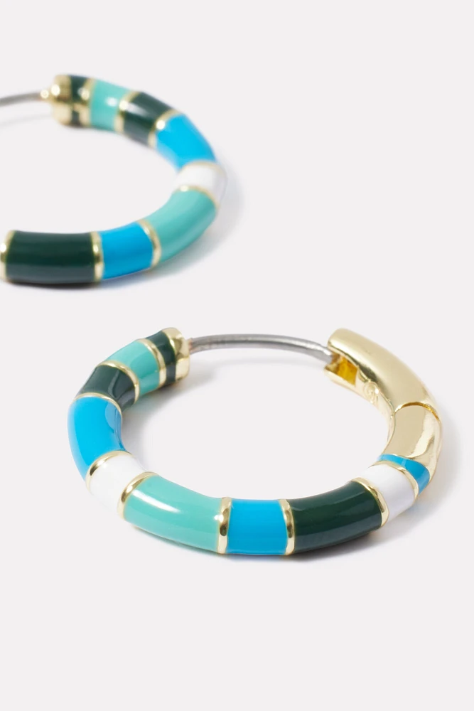 Gigi Enamel Stripe Hoops