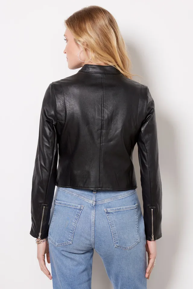 Petite Faux Shearling Motorcycle Jacket