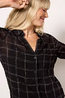 Stippled Plaid Button Down