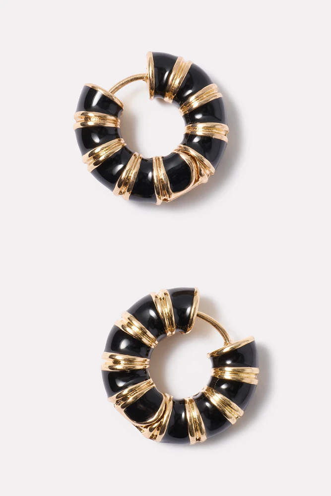 Becca Black/Gold Hoops