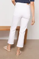 High Waist Cropped Straight with Exposed Buttons