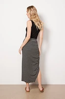 Striped Ribbed Maxi Skirt