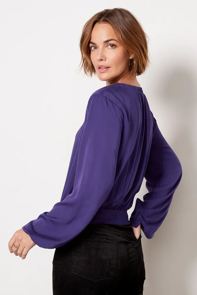 Luxe Satin Smocked Top