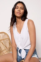 Eyelet Tie Front Tank